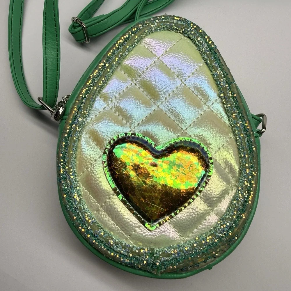Girls Glitter Avocado Crossbody Bag‎